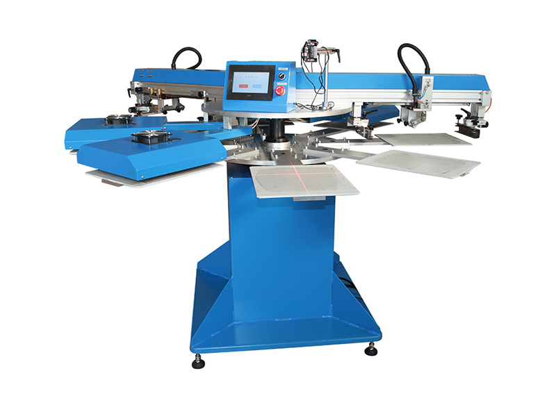  2 color 8 station automatic silk screen printing machin t shirt printing machine