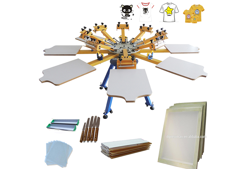 Mult-color Manufactory supplied silk screen printing machine silk screen printer 8 color printing machine
