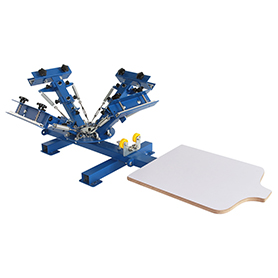 table top printing machine 4 color 1 station rotary silk screen printing machine