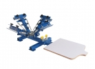 Manual Screen Printer - table top printing machine 4 color 1 station rotary silk screen printing machine