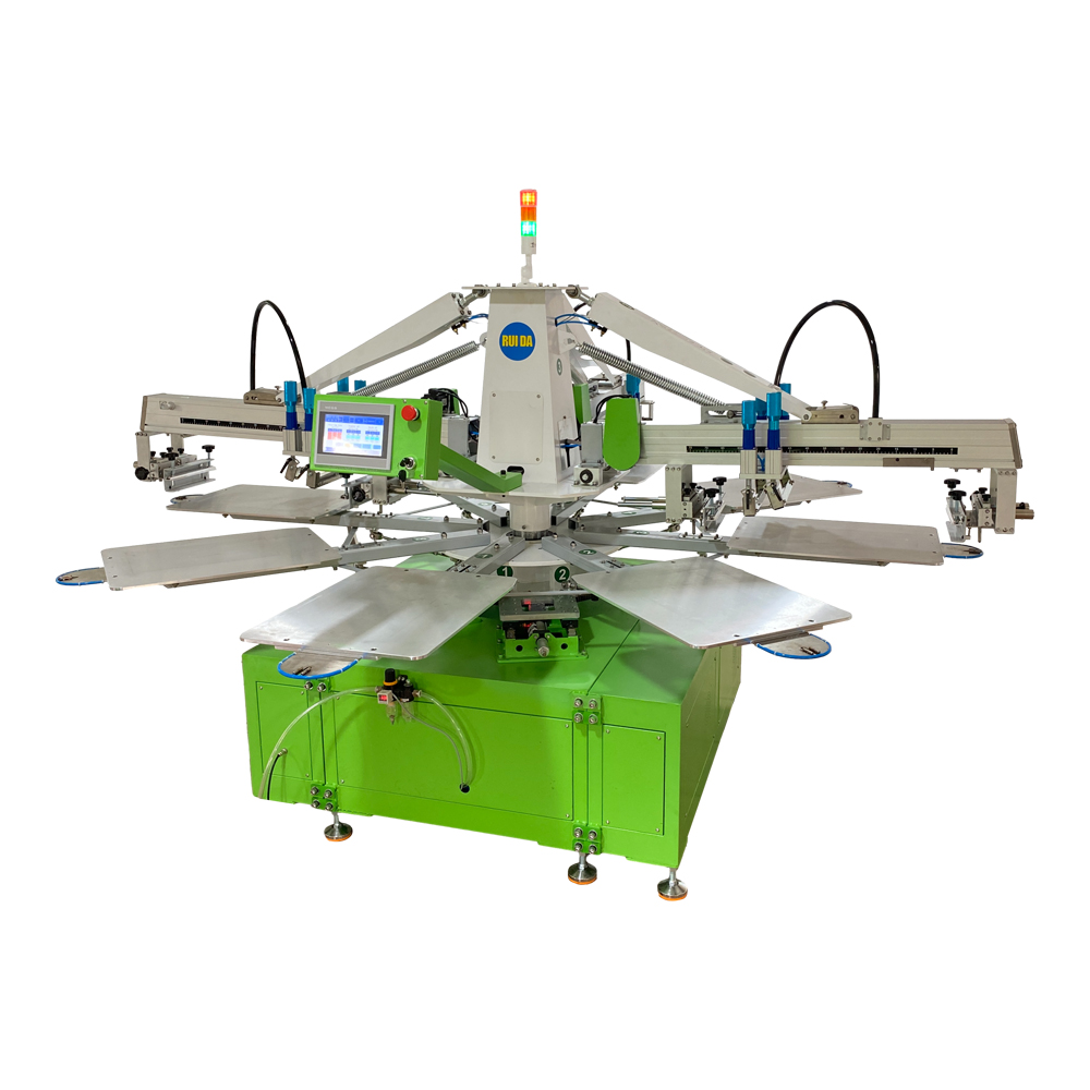 NM308 3 color 8 stations automatic T shirt silk screen printing machine