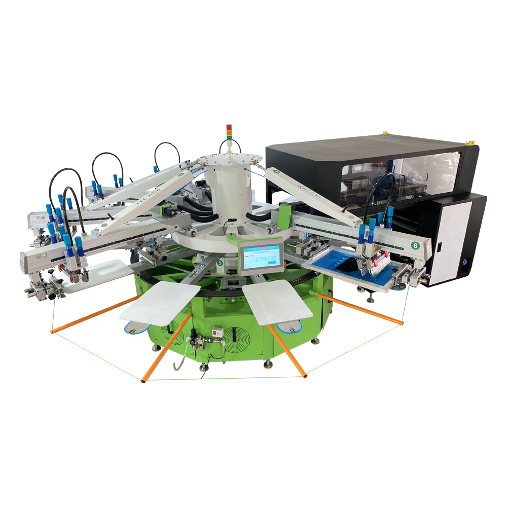 NM6014 Full Automatic T shirt Silk Screen Printing Machine with Hybrid Digital