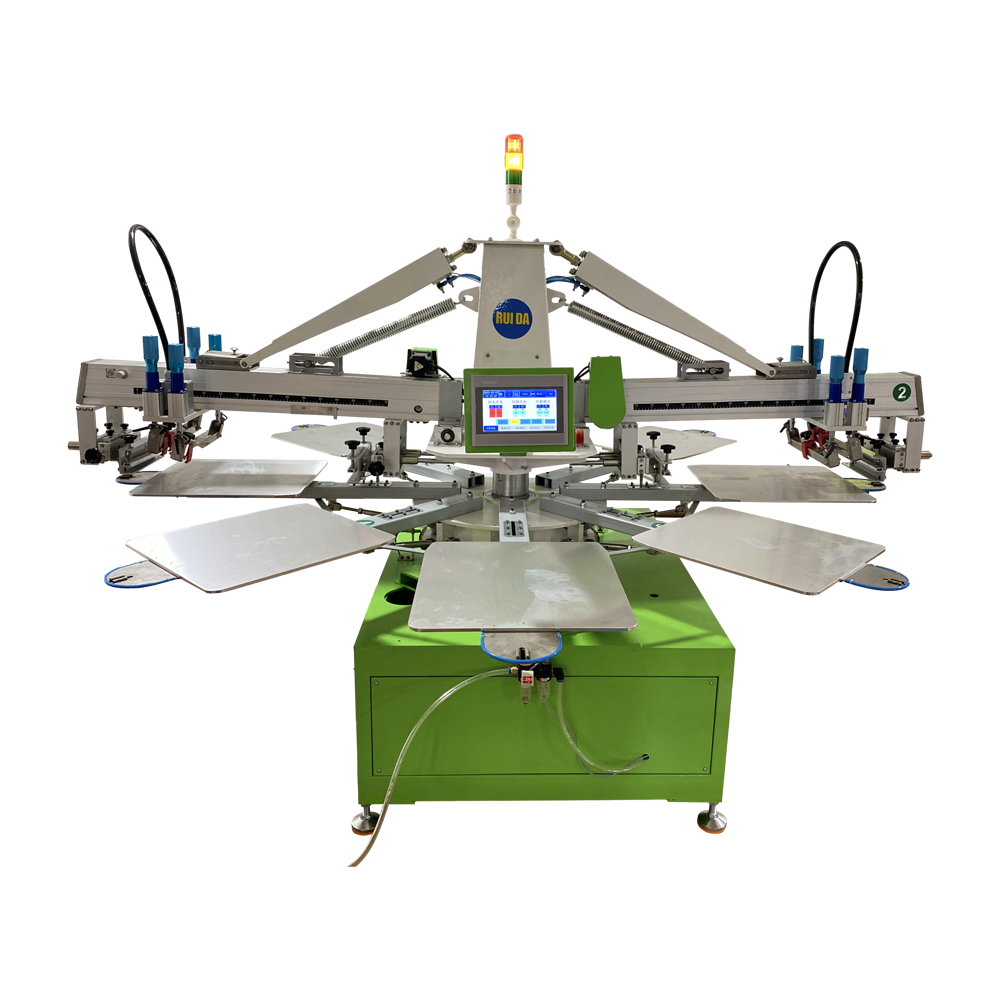 NM208 2 color 8 stations automatic T shirt silk screen printing machine