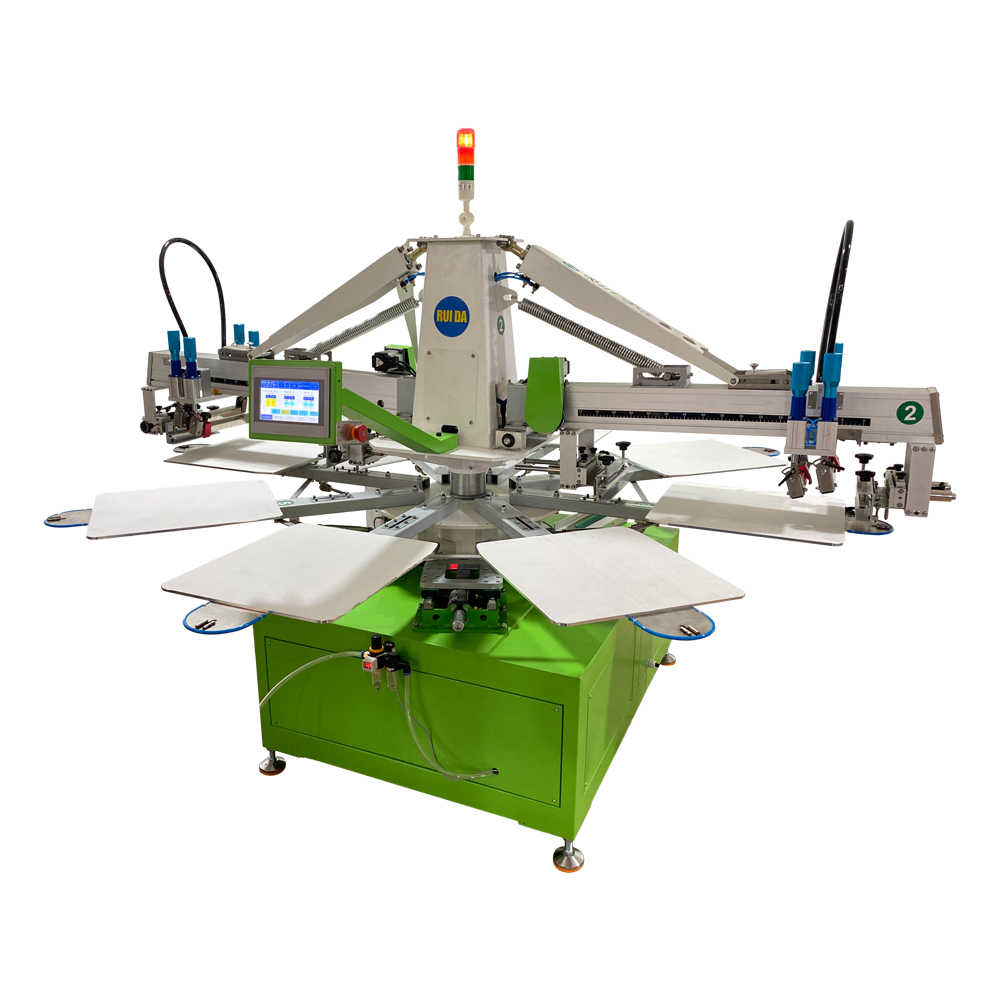 NM208 2 color 8 stations automatic T shirt silk screen printing machine